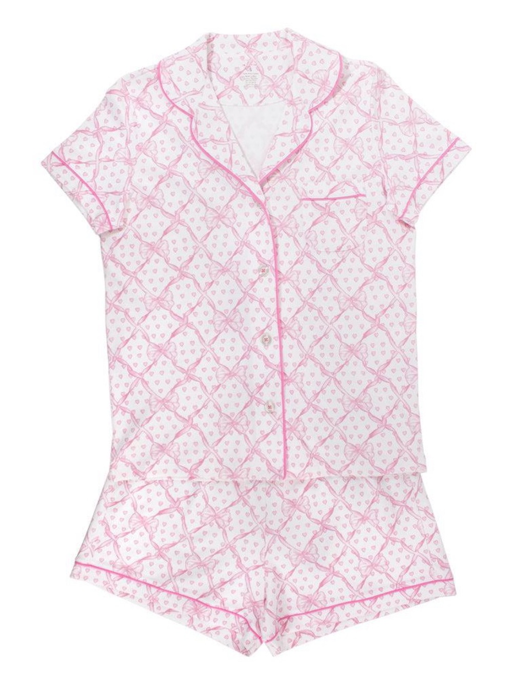 ROLLER RABBIT X LOVESHACKFANCY PINK BOW PAJAMAS